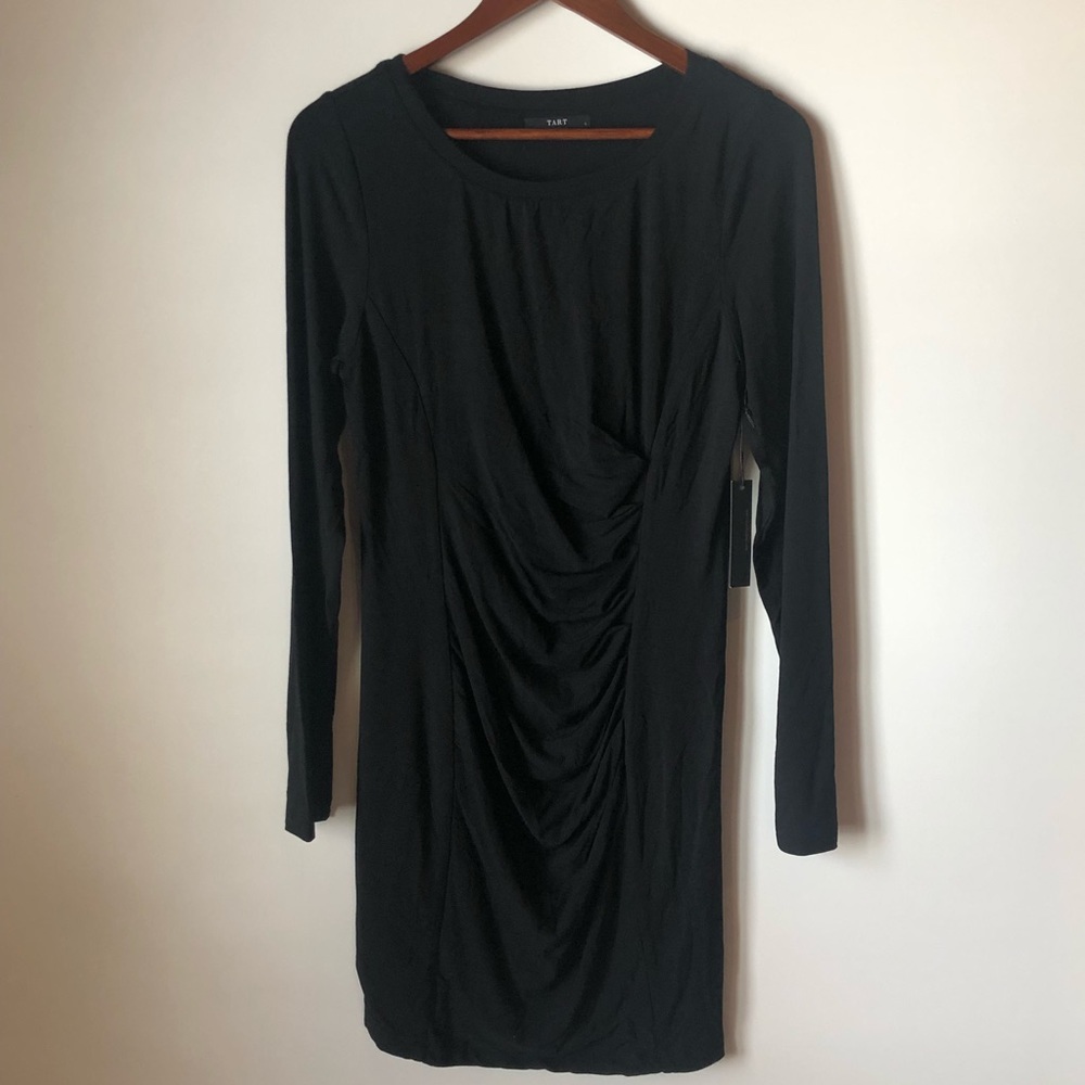 NWT Tart Dress | Black Long Sleeve Rouched Waist L